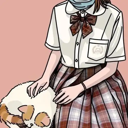 jk制服手绘头像,太可了!