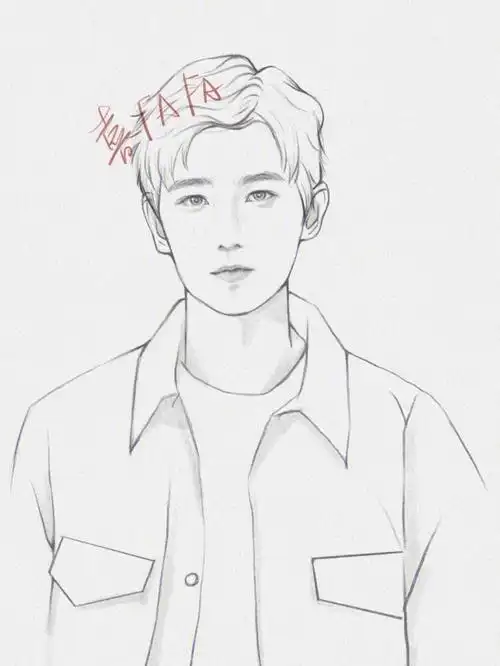 手绘头像线稿摸鱼荣耀杨洋