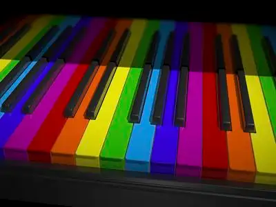 彩色钢琴键图片