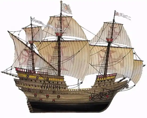 作为典型的卡拉克式大帆船,海洋之花号还安装有非常显眼的前后塔楼.