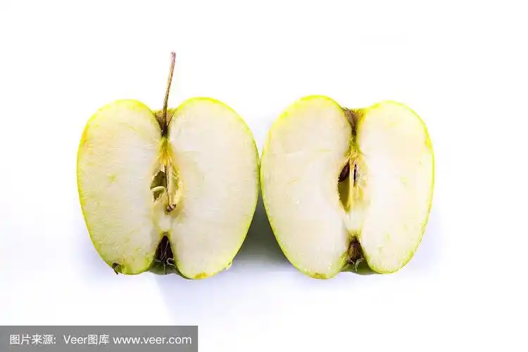绿色奶奶史密斯苹果横截面切片半新鲜水果