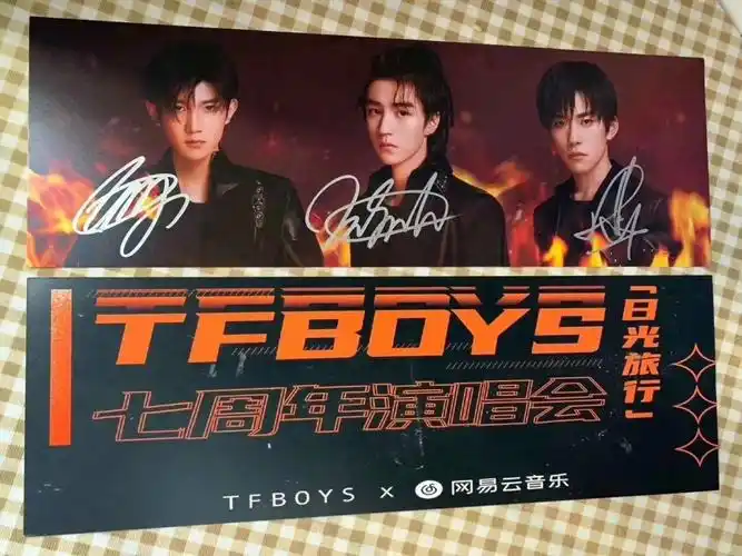 8215上新tfboys 「七周年 日光旅行」应援手幅图为手幅正反面