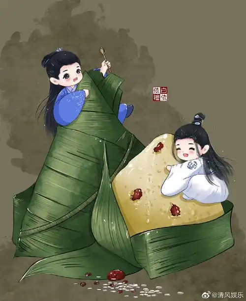 肖战晒自己画的粽子##肖战手写端午安康