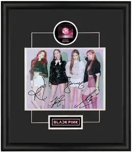 blackpink 全体亲笔签名照片裱框 square up 含sa证书 金智秀 jennie