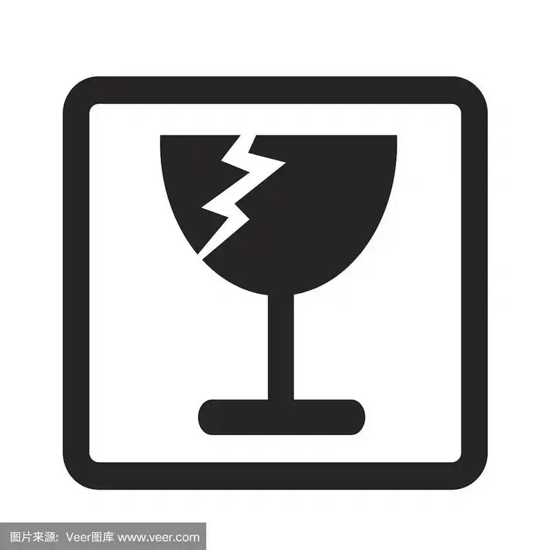 易碎图标符号插图设计