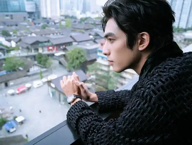 宋威龙湿发背头帅气写真图片