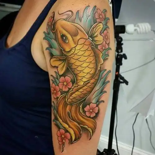 纹身锦鲤图案赋有吉祥寓意的锦鲤纹身图案