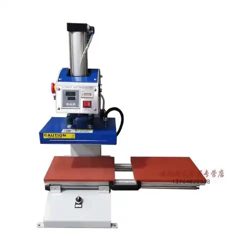 定制小型下滑双工位15*15cm自动烫画机服装压烫机气动t恤印花烫钻机热