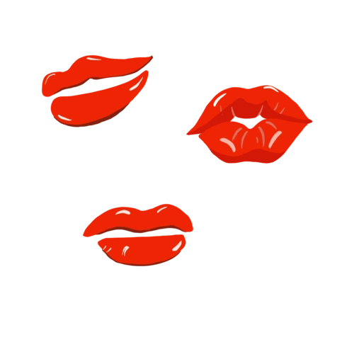 嘴唇卡通手绘效果素材图片