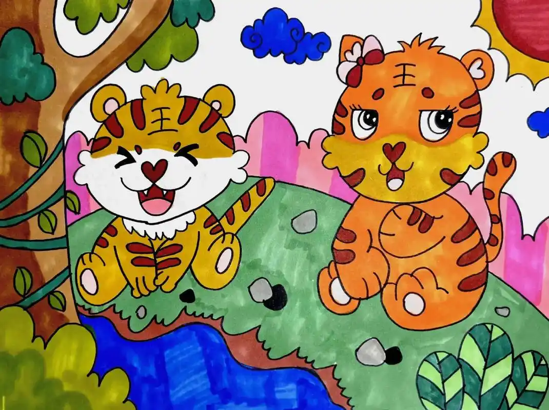 崔丹丹老师投稿#小老虎#儿童画漫画#考级漫 - 抖音