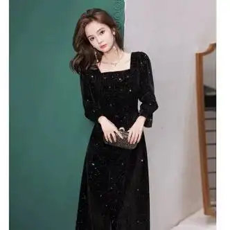 诺丽缇(nuoliti)黑色晚礼服裙女宴会高级感高端大气轻奢小众法式高定