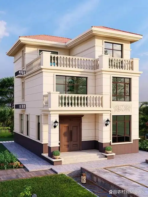 占地两开间三层小户型别墅图纸推荐占地106平方5卧3厅带露台