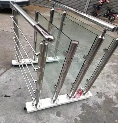 304不锈钢楼梯扶手阳台别墅玻璃护栏工程家用拉丝立柱栏杆