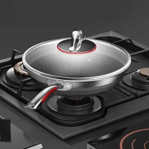 康巴赫kbhkgt31625锅具316升不锈钢双面花纹李易峰定制款炒锅电磁炉