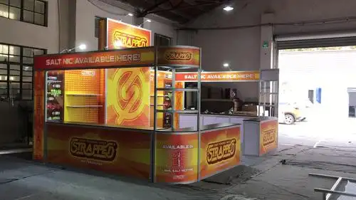 10 英尺 x 20 英尺便携式贸易展为英国 vape expo 使用促销展位