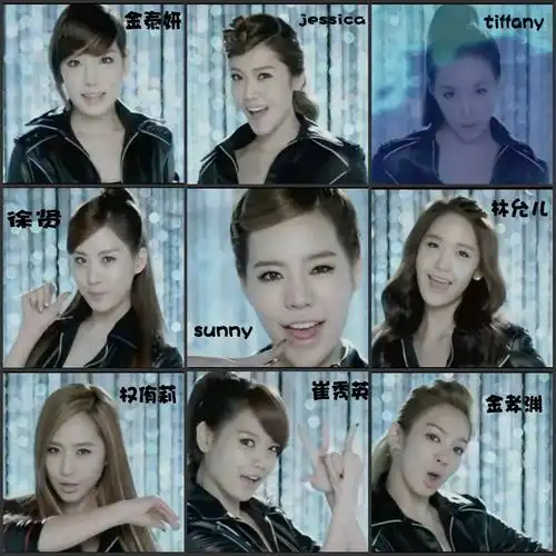 少女时代《mr taxi》mv中的图片(标明人物名字)