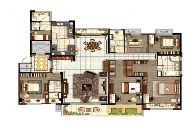 向经典的大平层户型致敬!