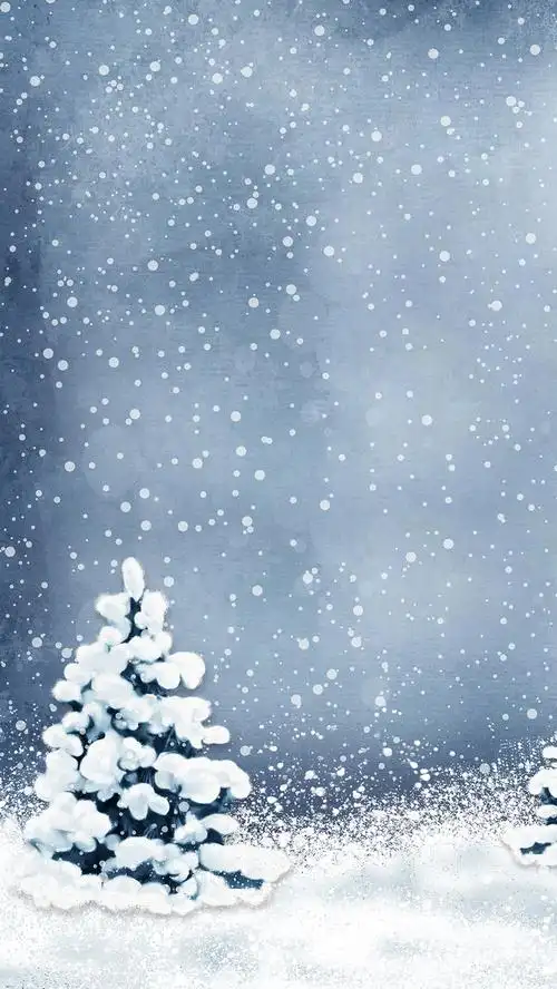 唯美圣诞节雪松h5背景素材