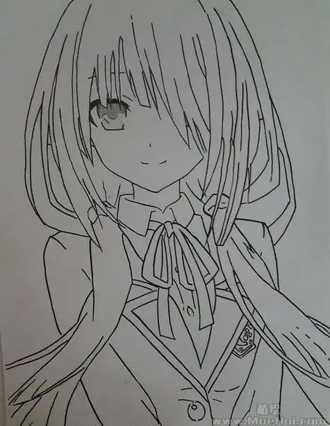 动漫少女 时崎狂三 约会大作战q版时崎狂三铅笔稿动漫狂三简笔画 第1