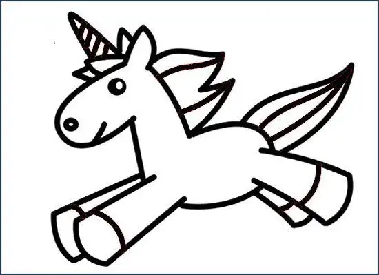 简笔画入门技巧:怎么教孩子画漂亮独角兽(步骤图解)