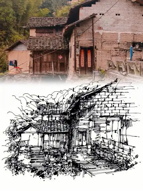 画画的日常  #钢笔画  #钢笔速写  #钢笔建筑速写  #钢笔风景