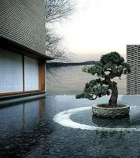 中式庭院卵石水池