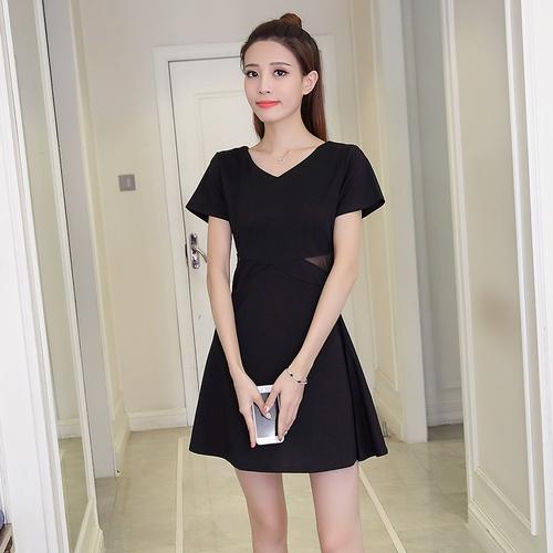夏季155女装150cm娇小矮个子女生显高小码气质甜美短款连衣裙145