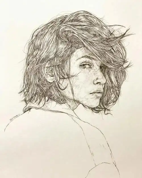 人物头像速写练习素材