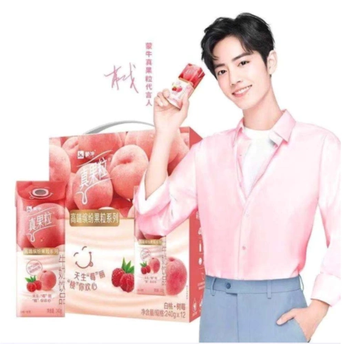蒙牛真果粒肖战代言白桃树莓味礼盒240g×10包肖战代言的蒙牛产品