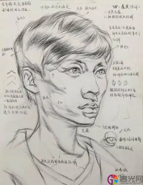 素描头像步骤及画法,一组优秀的素描头像画法步骤