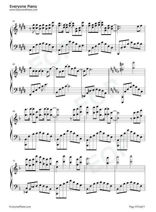 阿楚姑娘-中国好歌曲第二季五线谱预览4-钢琴谱文件(五线谱,双手简谱