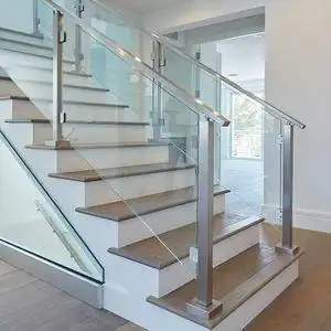 楼梯扶手玻璃简约现代图片
