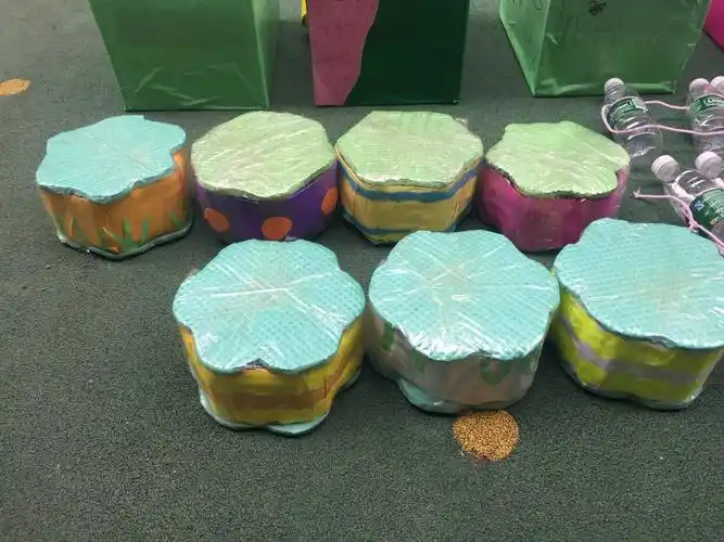 格林美地幼儿园幼儿自制体育器械!