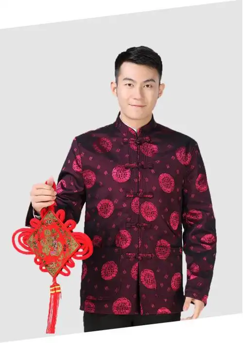 唐装婚礼父亲装女儿结婚礼服爸爸妈妈装中年公公岳父父母新娘父亲立领