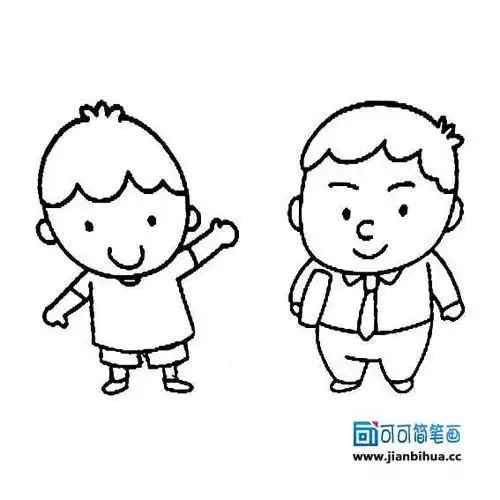 卡通男生可爱简笔画可爱