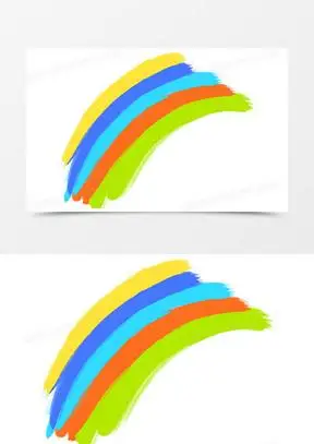 通用手绘可爱笔触彩虹小元素