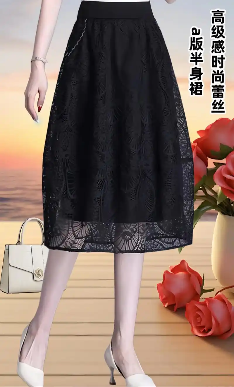 高级感蕾丝a字半身裙.蕾丝裙以其精美的花纹和别致的设计,真的 - 抖音