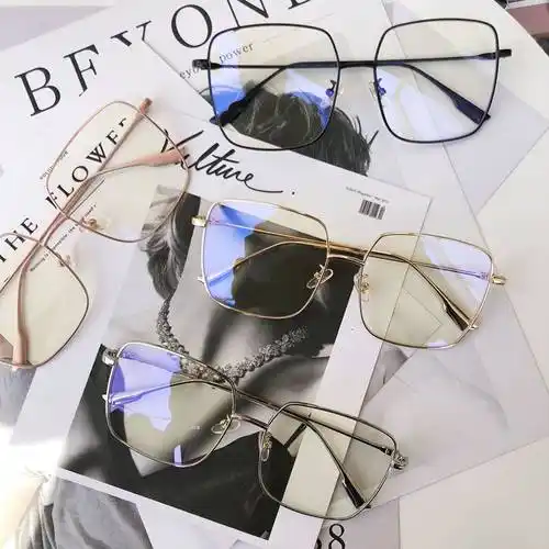 新款温婉同款眼镜框女复古方形大框网红眼镜架素颜近视眼镜显脸小黑色