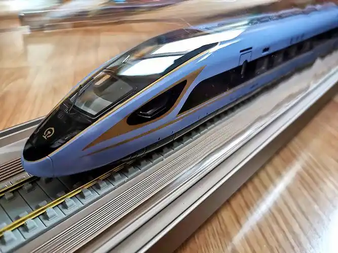 复兴号高铁动车组模型蓝暖男动车组仿真合金摆件 1:87复兴号cr300af