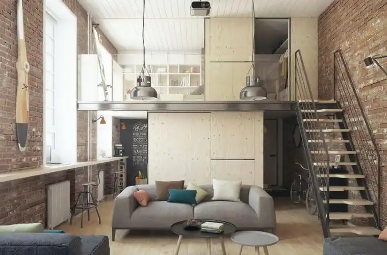 50平米loft公寓装修效果图