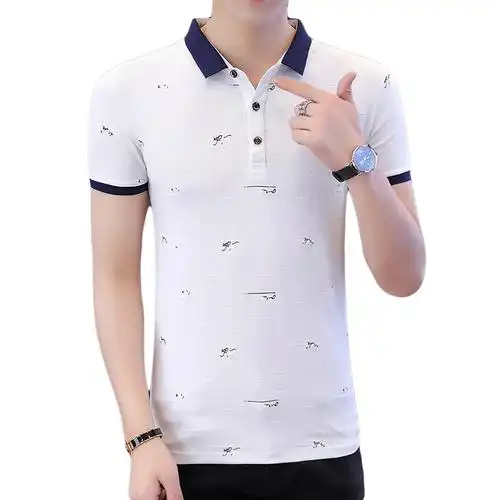 梵克公牛男士短袖t恤夏季休闲帅气翻领polo衫男装夏装半袖衣服男