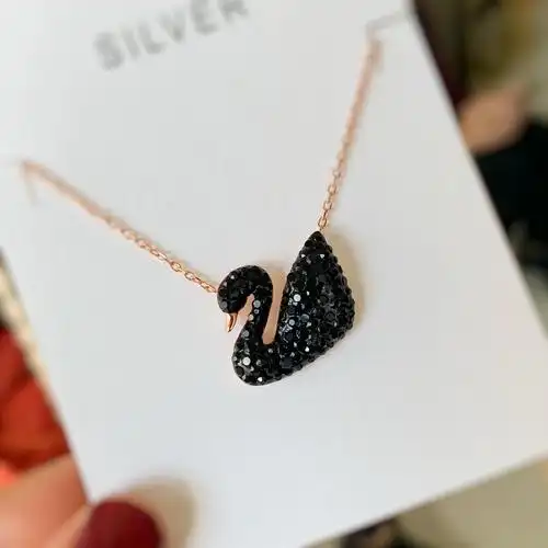 黑天鹅项链925银 生日礼物