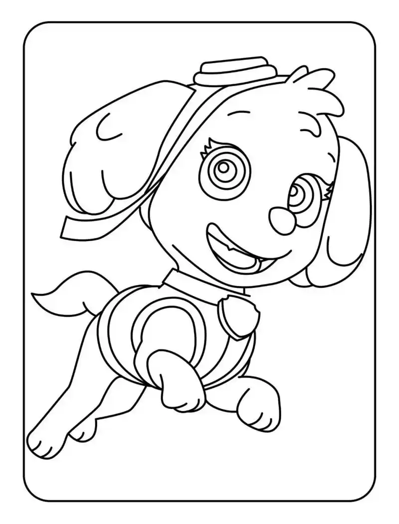 汪汪队天天简笔画涂色 可免费分享 可打印