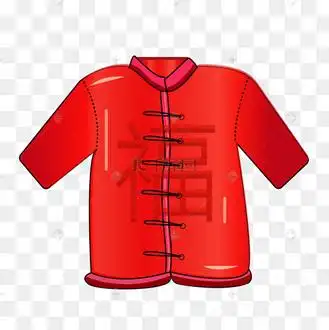 手绘新年红色棉袄插画