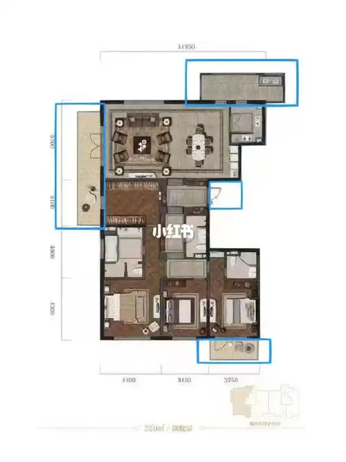 龙湖西宸原著赠送面积最大户型精装修