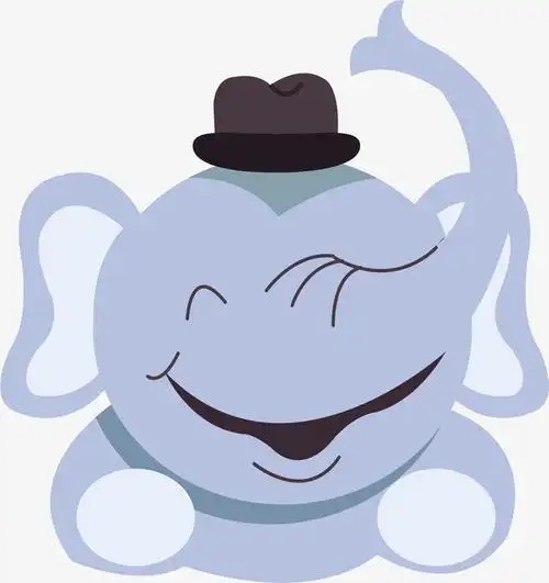 可爱蓝色卡通大象