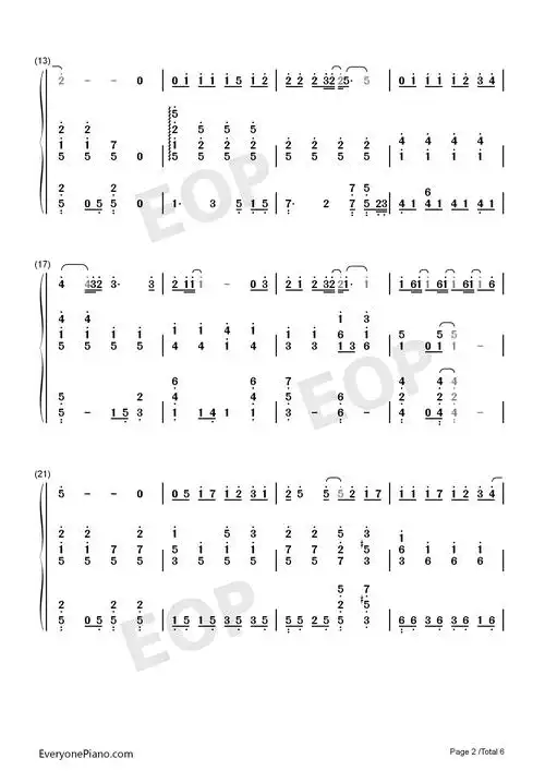 枫-周杰伦双手简谱预览2