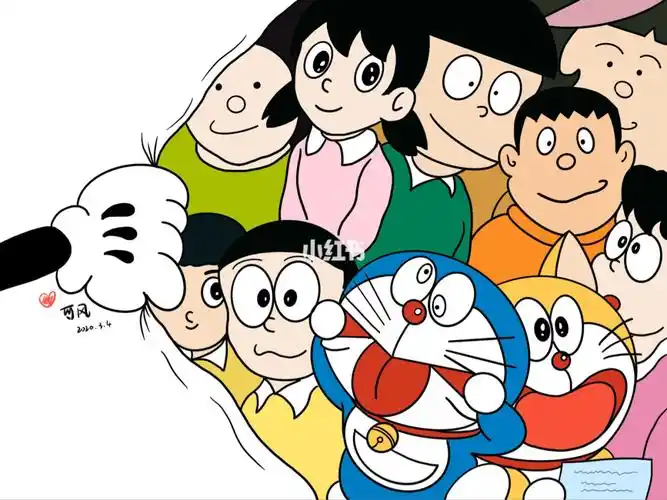 哆啦a梦全家福简笔画