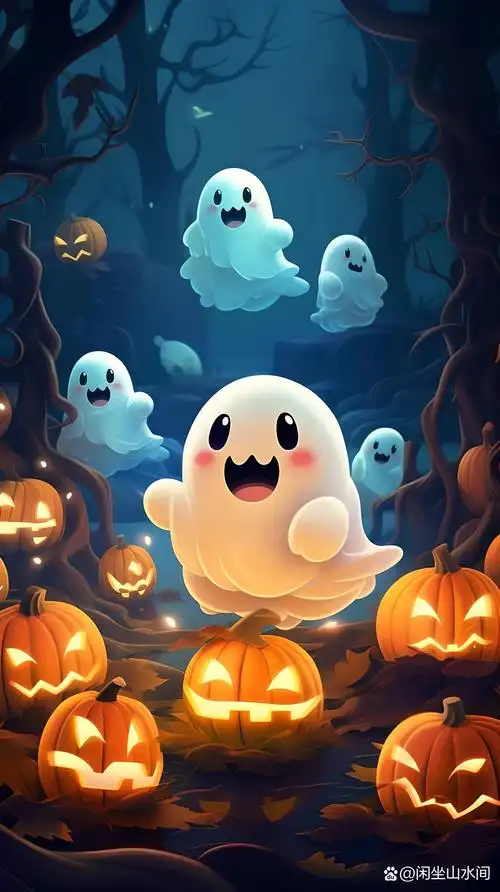 万圣节超可爱小幽灵手机壁纸