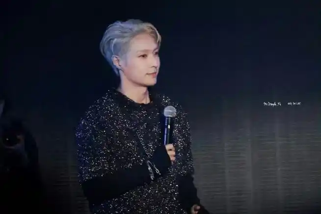 舞台游刃有余,背头亮钻毛衣好帅  现场还教lauv说韩语#张艺兴lauv